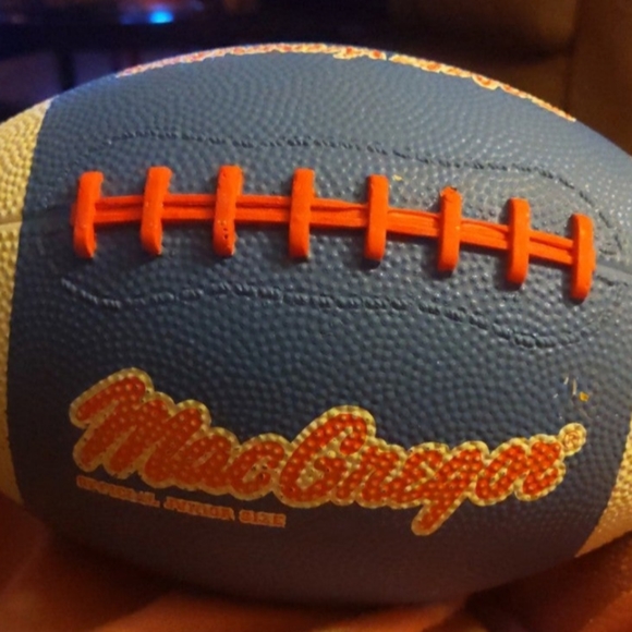 Football Varsity Official Junior Size By MacGregor Blue White Rubber - Picture 3 of 8